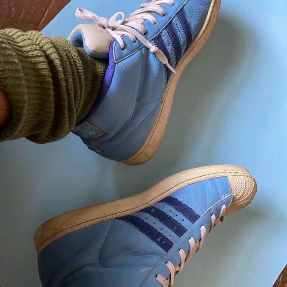 ADIDAS blue and bluer  hightops - Picture 1 of 11